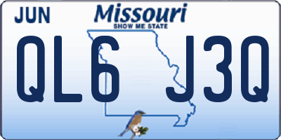 MO license plate QL6J3Q