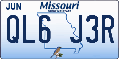 MO license plate QL6J3R