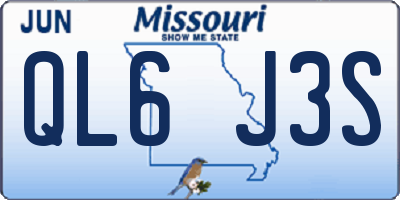MO license plate QL6J3S