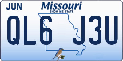 MO license plate QL6J3U