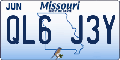 MO license plate QL6J3Y