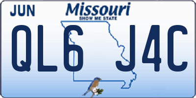 MO license plate QL6J4C