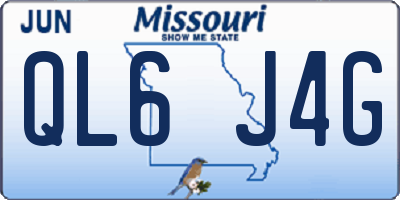 MO license plate QL6J4G