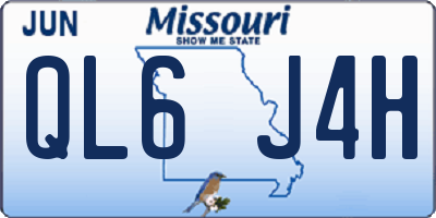 MO license plate QL6J4H