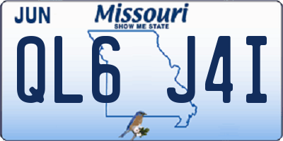MO license plate QL6J4I