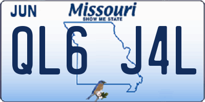 MO license plate QL6J4L