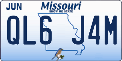 MO license plate QL6J4M