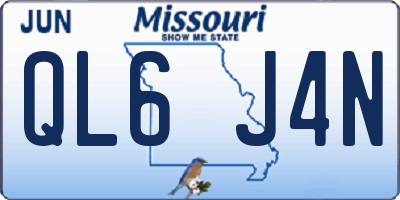 MO license plate QL6J4N