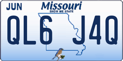 MO license plate QL6J4Q