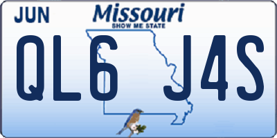 MO license plate QL6J4S