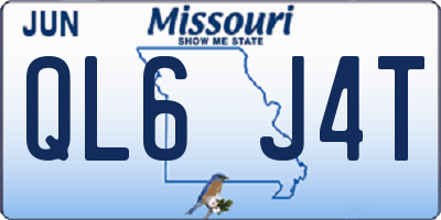 MO license plate QL6J4T