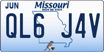 MO license plate QL6J4V