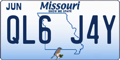 MO license plate QL6J4Y
