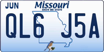 MO license plate QL6J5A