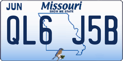 MO license plate QL6J5B
