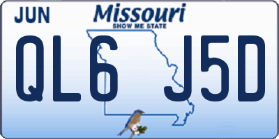 MO license plate QL6J5D