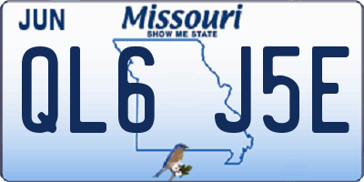 MO license plate QL6J5E