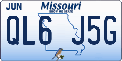 MO license plate QL6J5G