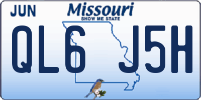 MO license plate QL6J5H