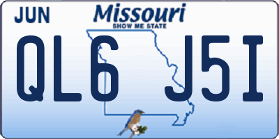 MO license plate QL6J5I