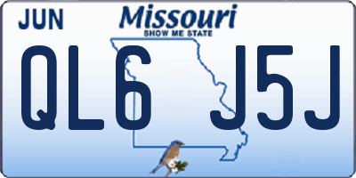 MO license plate QL6J5J