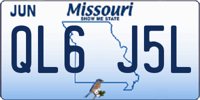 MO license plate QL6J5L