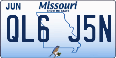 MO license plate QL6J5N