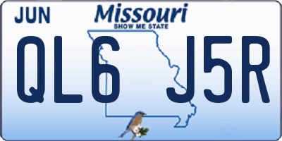 MO license plate QL6J5R