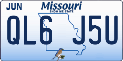 MO license plate QL6J5U