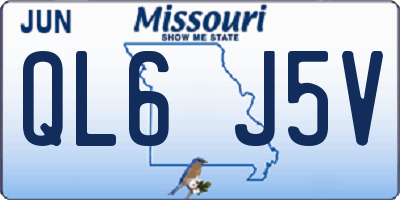 MO license plate QL6J5V