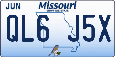 MO license plate QL6J5X