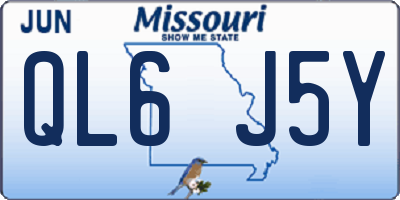 MO license plate QL6J5Y