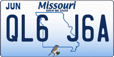MO license plate QL6J6A