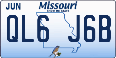 MO license plate QL6J6B