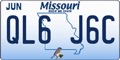 MO license plate QL6J6C