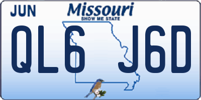 MO license plate QL6J6D
