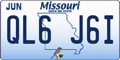 MO license plate QL6J6I