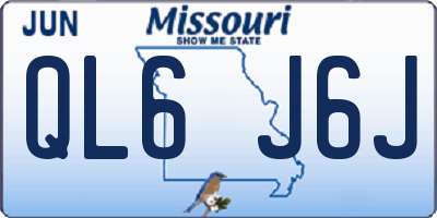 MO license plate QL6J6J