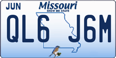 MO license plate QL6J6M