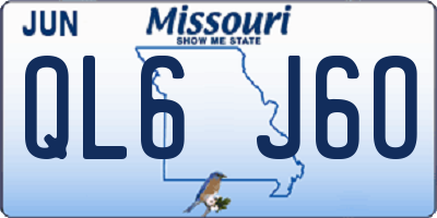 MO license plate QL6J6O