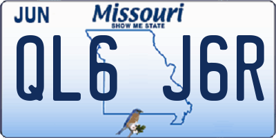 MO license plate QL6J6R