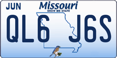 MO license plate QL6J6S