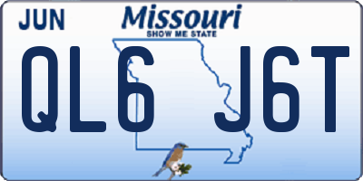 MO license plate QL6J6T