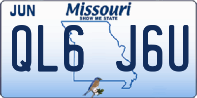 MO license plate QL6J6U