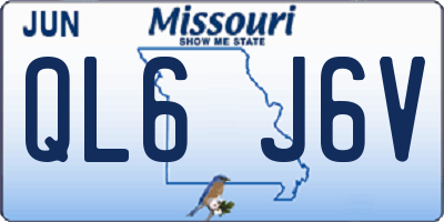 MO license plate QL6J6V
