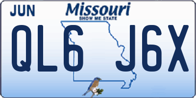 MO license plate QL6J6X
