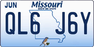 MO license plate QL6J6Y