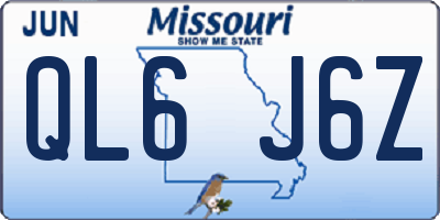 MO license plate QL6J6Z