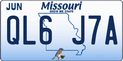 MO license plate QL6J7A