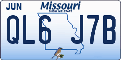 MO license plate QL6J7B